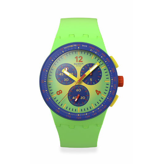 Orologio solo tempo uomo Swatch in silicone e plastica verde