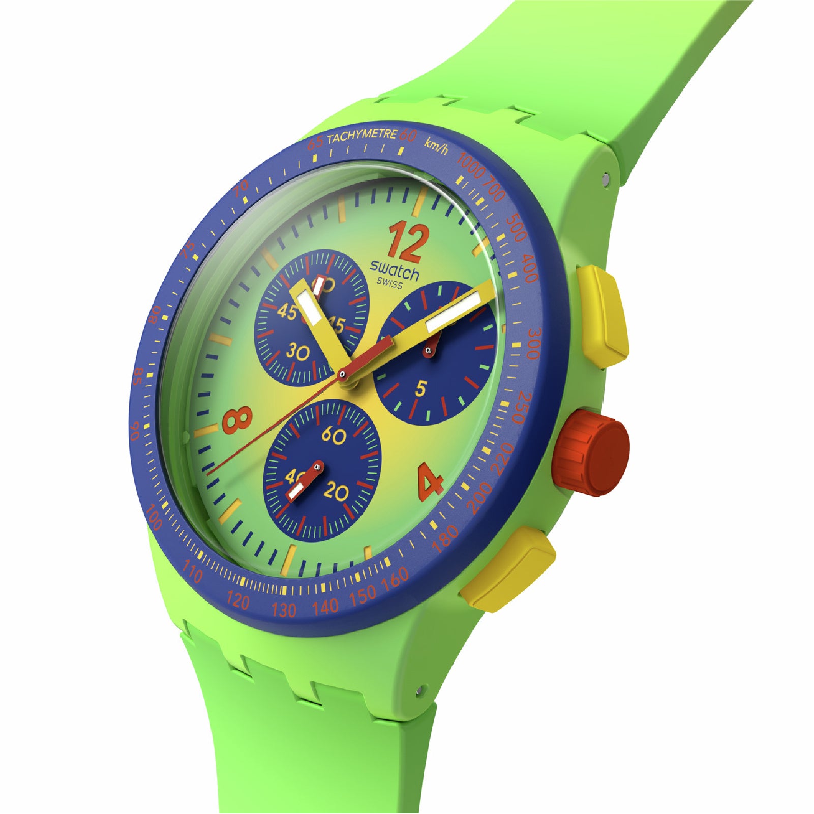 Orologio solo tempo uomo Swatch in silicone e plastica verde