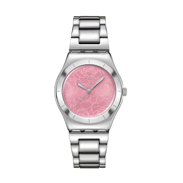 Orologio da donna solo tempo Swatch in acciaio con quadrante rosa MISURA UNICA