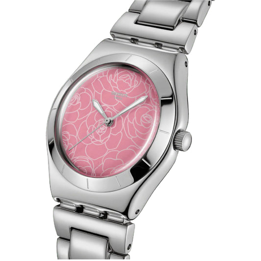 Orologio da donna solo tempo Swatch in acciaio con quadrante rosa MISURA UNICA