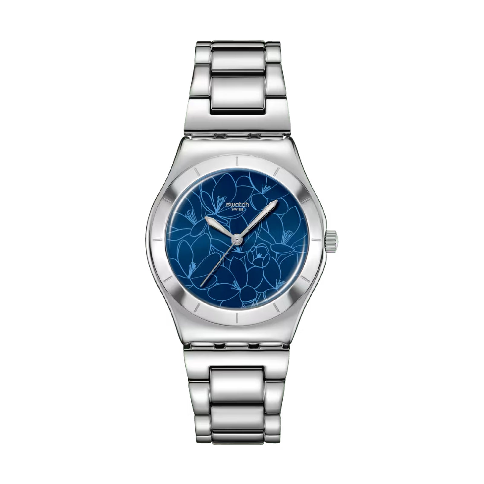Orologio da donna solo tempo Swatch in acciaio con quadrante blu MISURA UNICA