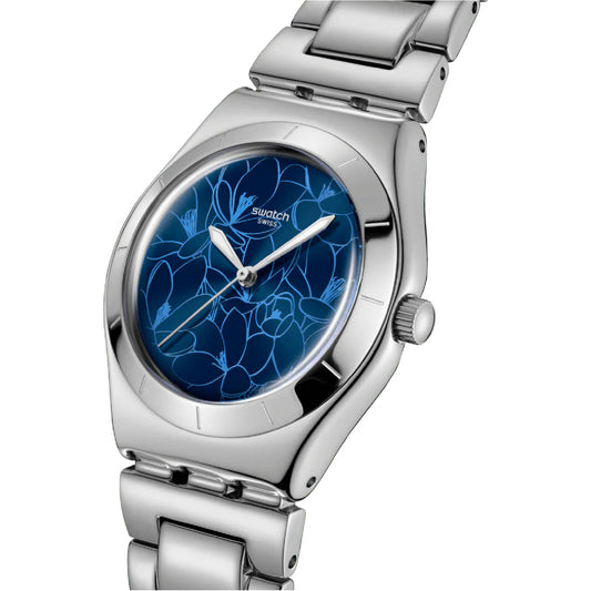 Orologio da donna solo tempo Swatch in acciaio con quadrante blu MISURA UNICA