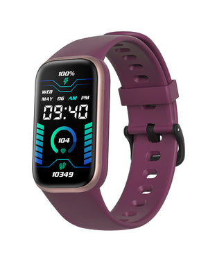 Orologio smartwatch da donna Smarty con cassa in ABS 43x25, ghiera rosé e cinturino in silicone di colore viola SW042B
