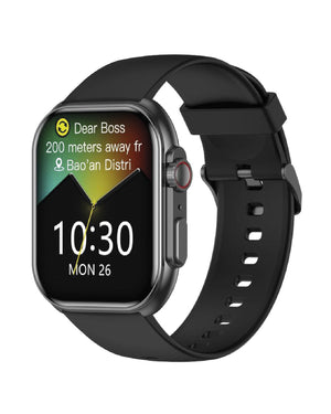 Orologio smartwatch unisex Smarty 2.0 con cassa 46,5x40,5 in alluminio nero e cinturino e silicone nero SW068A01