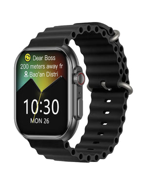 Orologio smartwatch unisex Smarty 2.0 con cassa 46,5x40,5 in alluminio nero e cinturino e silicone nero SW068B01