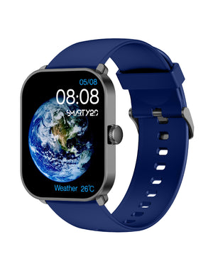 Orologio smartwatch unisex Smarty 2.0 cassa 45x36,6 mm in plastica nera e cinturino in silicone blu SW070C