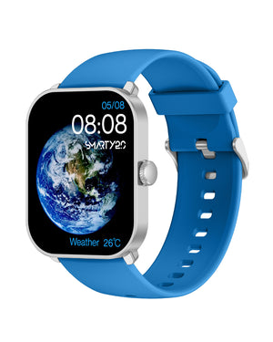 Orologio smartwatch unisex Smarty 2.0 cassa 45x36,6 mm in plastica e cinturino in silicone azzurro SW070E