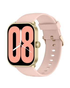 Orologio smartwatch da donna Smarty 2.0 cassa 45x36,6 mm in plastica oro e cinturino in silicone rosa SW070F