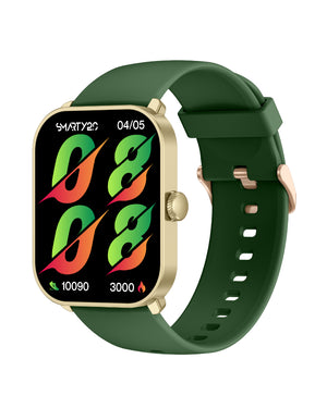 Orologio smartwatch unisex Smarty 2.0 cassa 45x36,6 mm in plastica oro e cinturino in silicone verde SW070G
