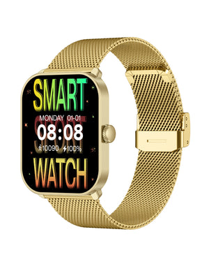 Orologio smartwatch unisex Smarty 2.0 cassa 45x36,6 mm in plastica e cinturino in acciaio dorato SW070L