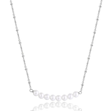 Collana donna S'Agapõ Wisdom in acciaio con linea di perle SWI10-1