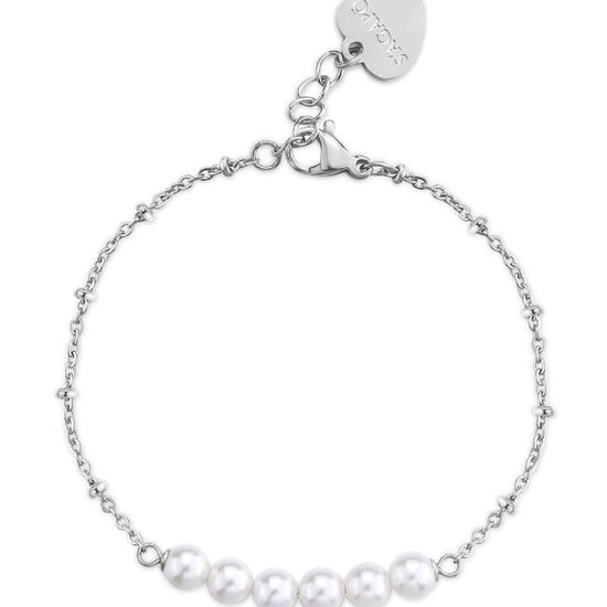 Bracciale donna S'Agapõ Wisdom in acciaio con linea di perle SWI19-1