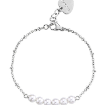 Bracciale donna S'Agapõ Wisdom in acciaio con linea di perle SWI19-1