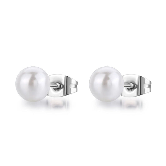 Orecchini donna S'Agapõ Wisdom in acciaio con perla di 6mm SWI27-1