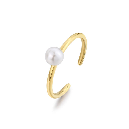 Anello regolabile donna S'Agapõ Wisdom in acciaio dorato con perla SWI32-1