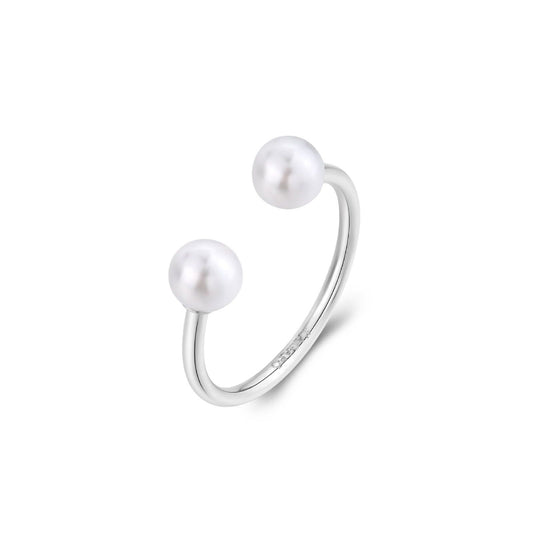 Anello regolabile donna S'Agapõ Wisdom in acciaio con due perle SWI34-1