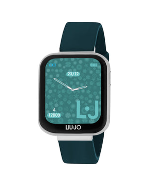 Orologio della collezione Liu Jo Smartwatch Voice unisex con cassa in alluminio color argento e cinturino in silicone ottanio SWLJ106