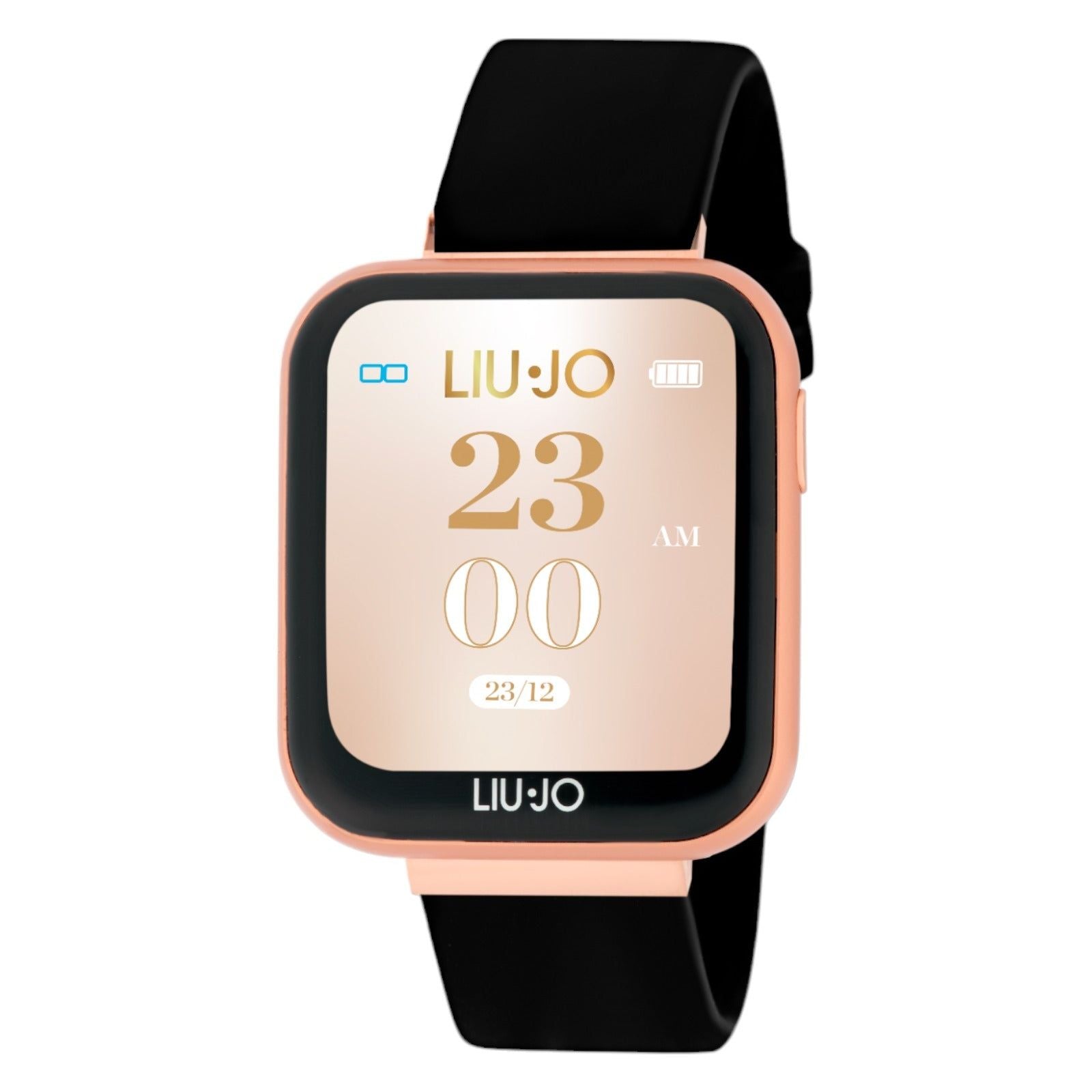 Orologio Liu Jo Smartwatch Voice donna cassa alluminio rosé cinturino silicone nero SWLJ110-1