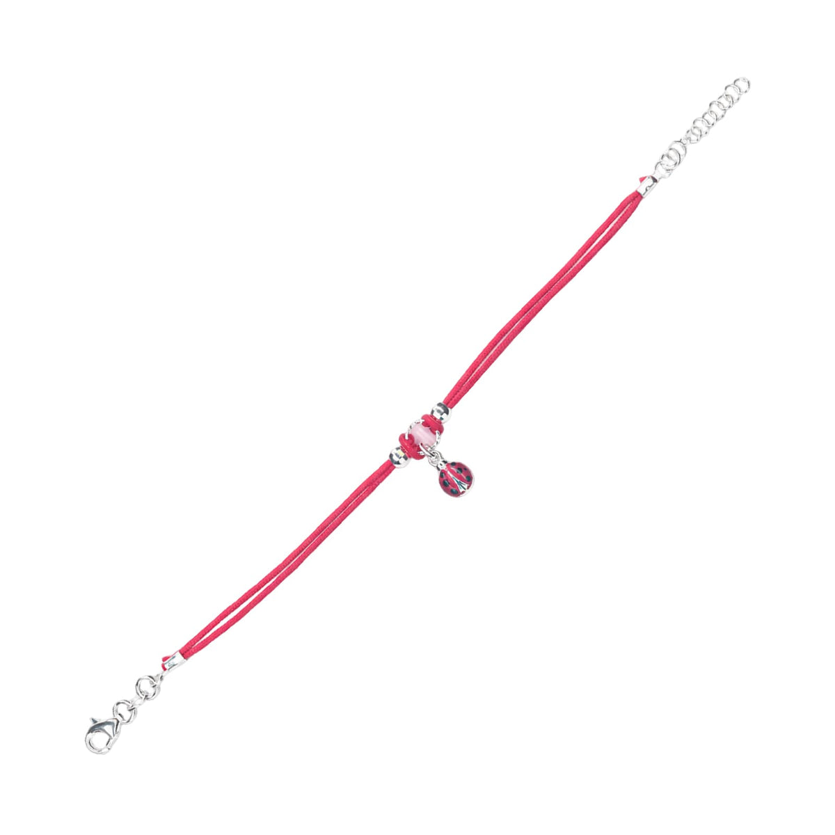 Bracciale Joy Gioielli Argento in corda e argento coccinella 19 cm