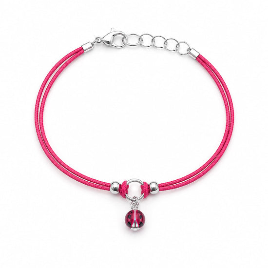 Bracciale Joy Gioielli Argento in corda e argento coccinella 19 cm