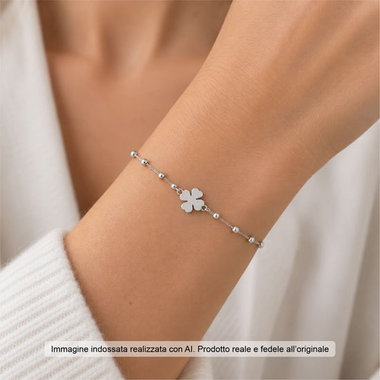 Bracciale catena Joy Gioielli Argento in argento quadrifoglio 19 cm
