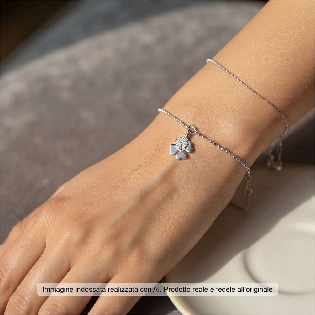 Bracciale Joy Gioielli Argento in argento con quadrifogli 20 cm