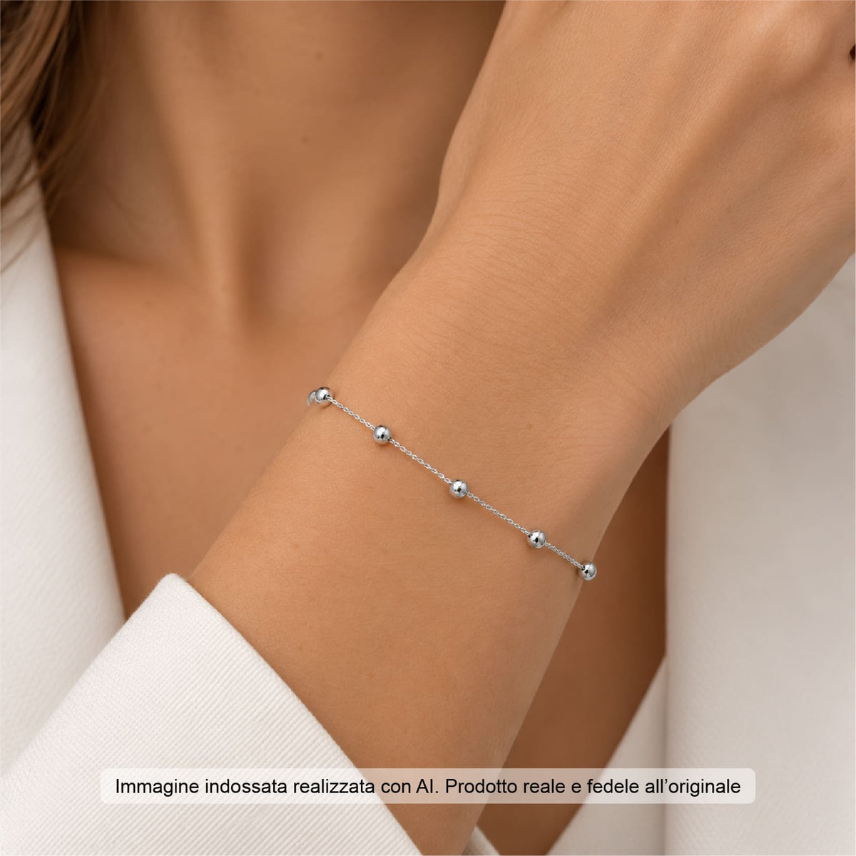 Bracciale catena Joy Gioielli Argento in argento con sfere 19 cm