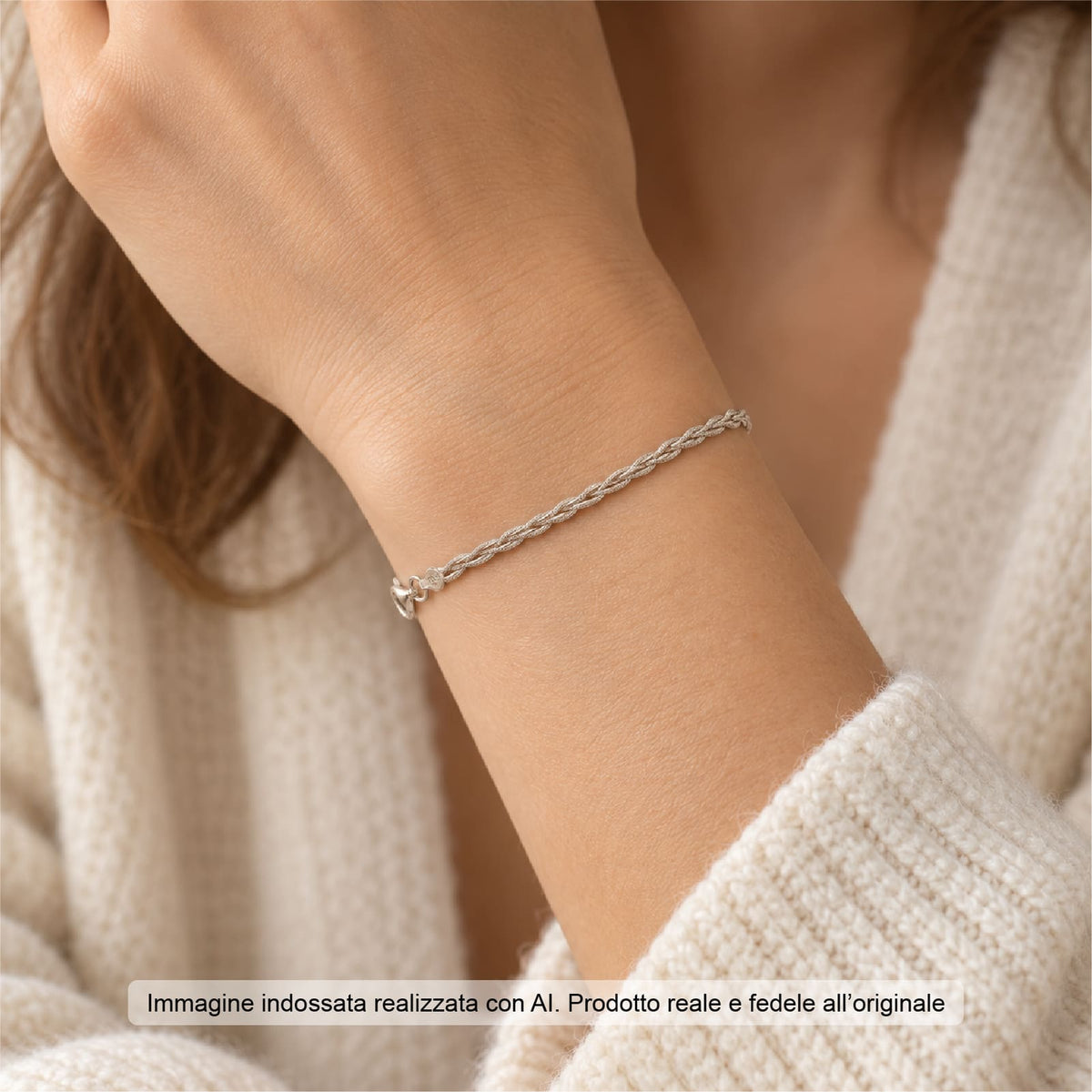 Bracciale catena intrecciata Joy Gioielli Argento in argento 19 cm