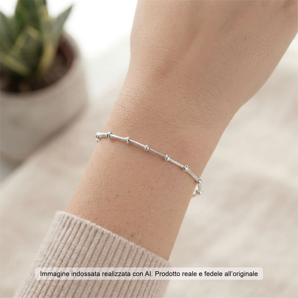 Bracciale catena Joy Gioielli Argento in argento sfere 19 cm