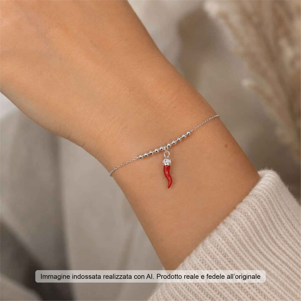 Bracciale catena Joy Gioielli Argento in argento cornetto 19,5 cm