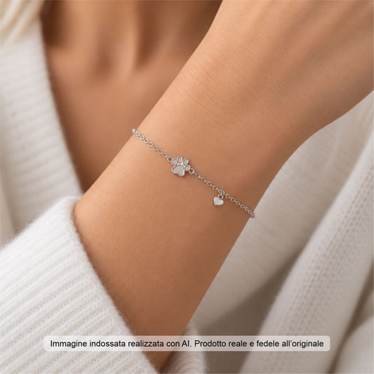 Bracciale catena Joy Gioielli Argento in argento zampa cuore 20 cm