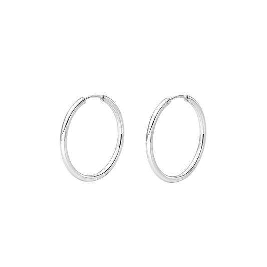 Orecchini cerchio Joy Gioielli Argento in argento da 1 cm MISURA UNICA