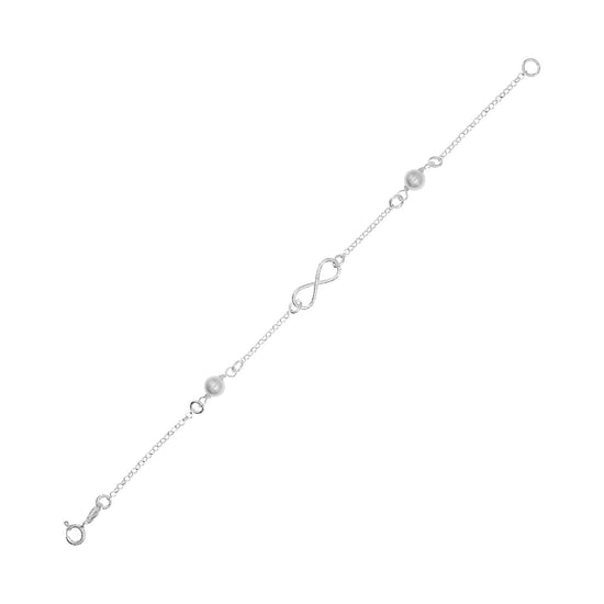 Bracciale Joy Gioielli Argento in argento perle infinito 18 cm