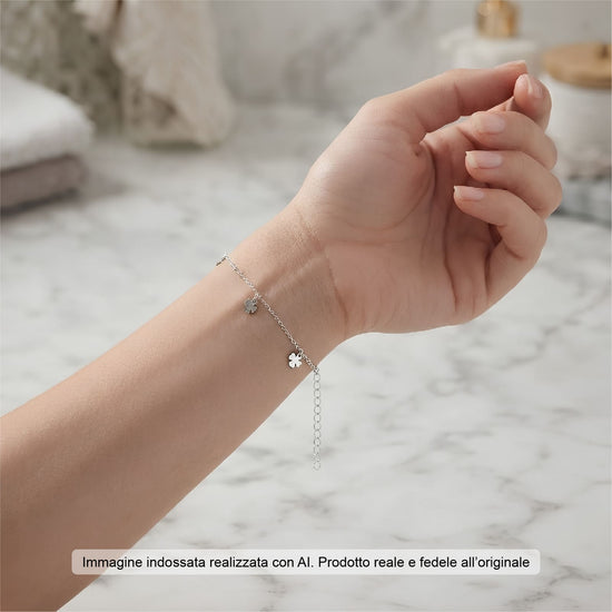 Bracciale catena Joy Gioielli Argento in argento quadrifogli 20 cm