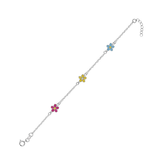 Bracciale catena Joy Gioielli Argento in argento fiori 19 cm