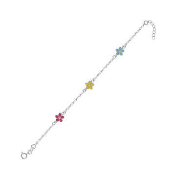 Bracciale catena Joy Gioielli Argento in argento fiori 19 cm