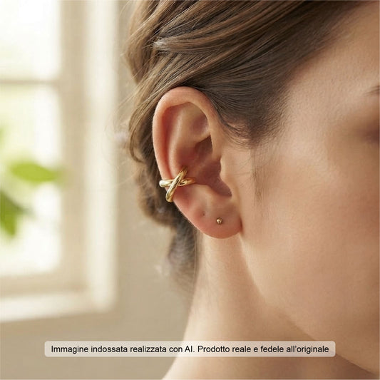 Earcuff Joy Gioielli Argento in argento dorato intreccio MISURA UNICA