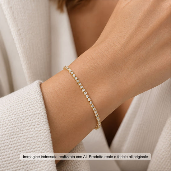Bracciale tennis Joy Gioielli Argento in argento dorato 19,5 cm