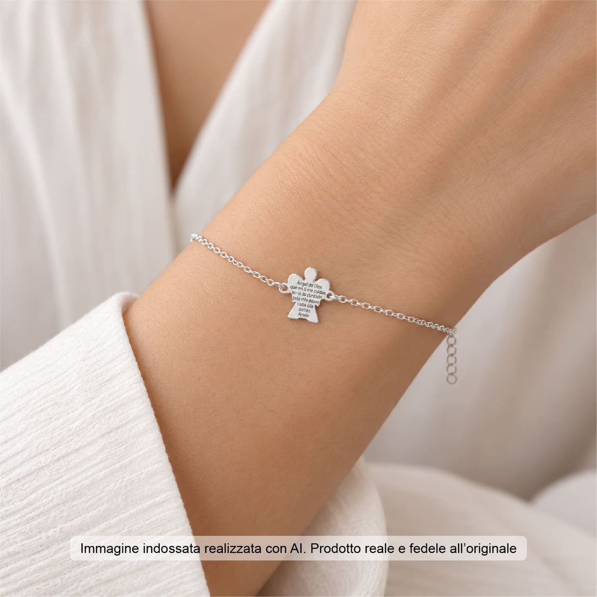 Bracciale catena Joy Gioielli Argento in argento angelo frase 20 cm