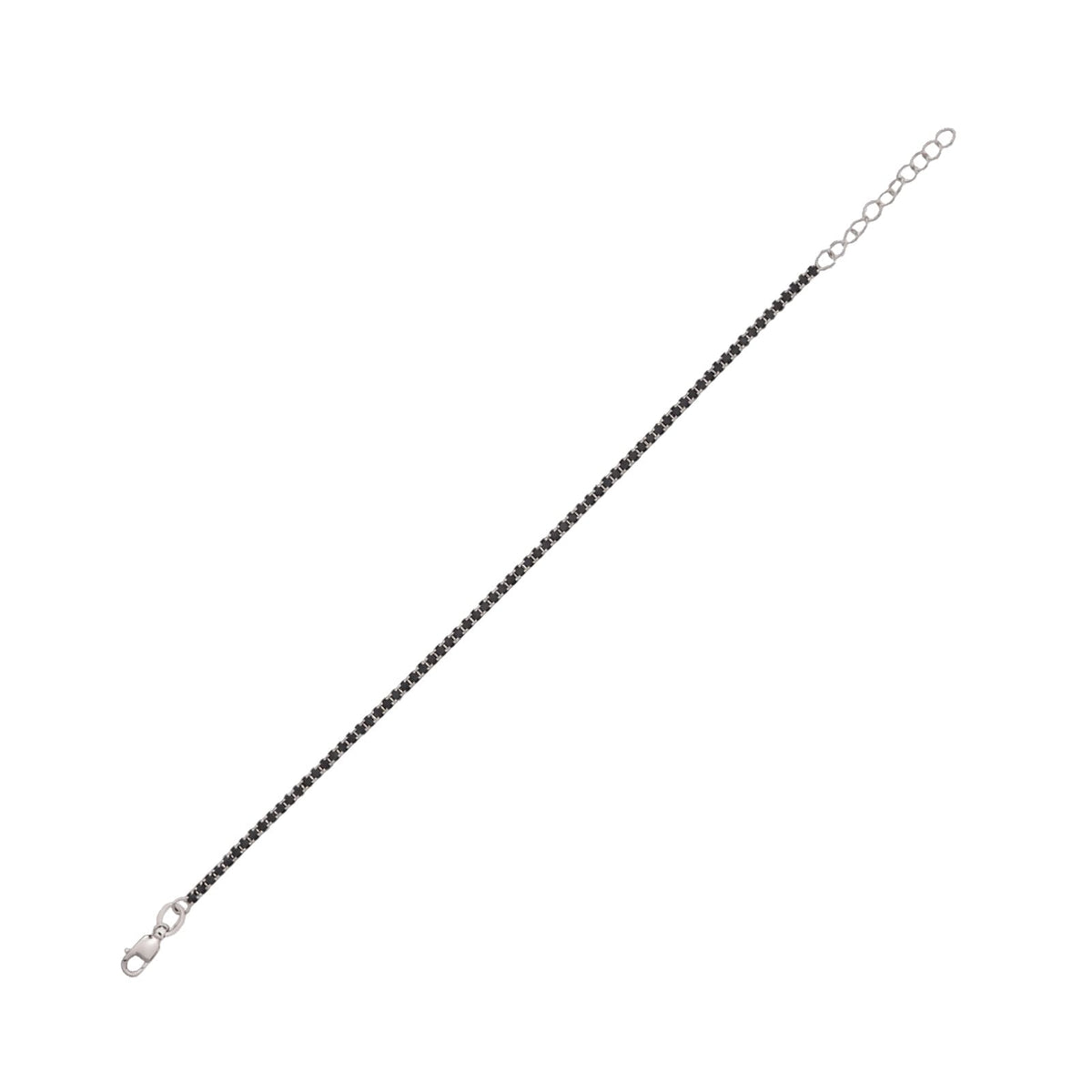 Bracciale tennis Joy Gioielli Argento in argento zirconi neri 19,5 cm