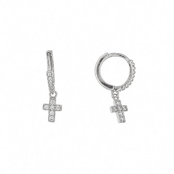 Orecchini cerchio Joy Gioielli Argento in argento croce MISURA UNICA