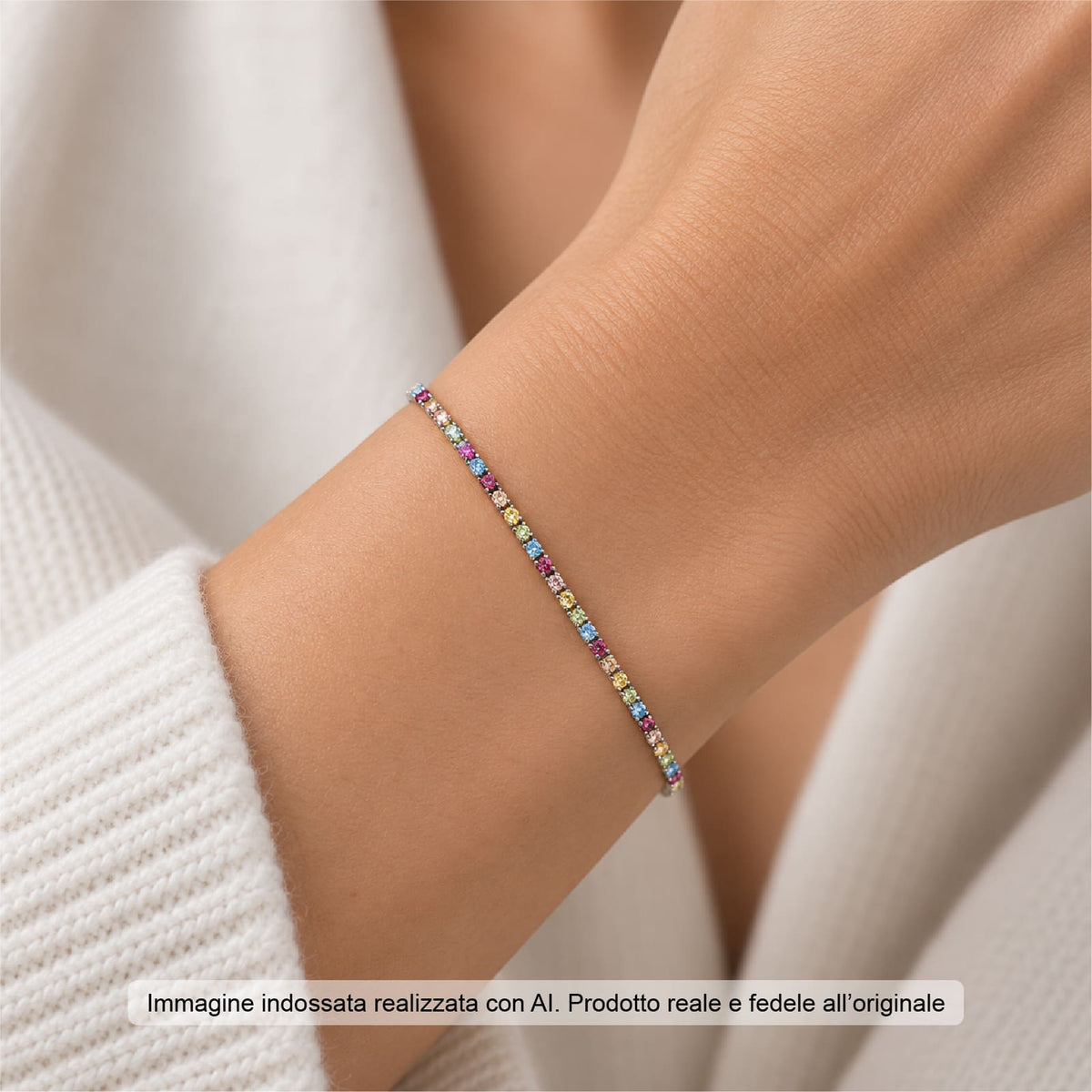 Bracciale tennis Joy Gioielli Argento in argento multicolor 19,5 cm