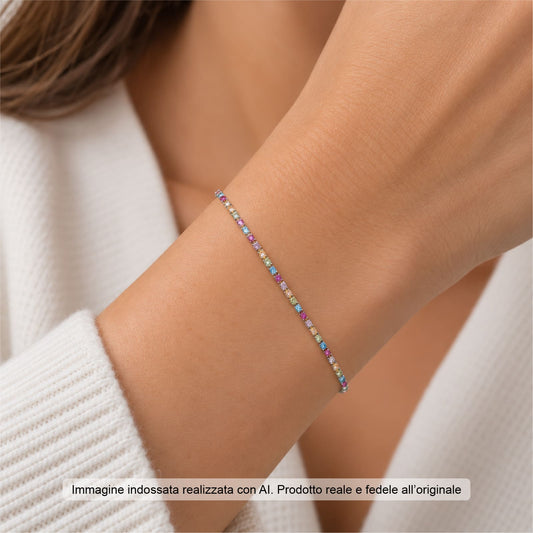 Bracciale tennis Joy Gioielli Argento in argento multicolor 25 cm