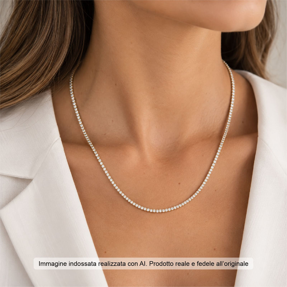 Collana tennis Joy Gioielli Argento in argento dorato MISURA UNICA