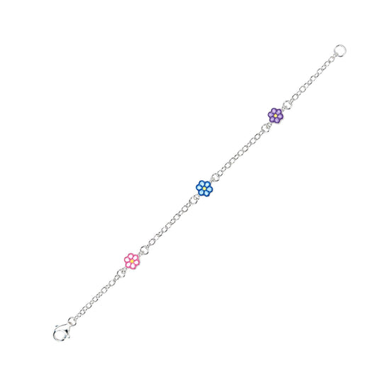 Bracciale catena Joy Gioielli Argento in argento con fiori 18 cm