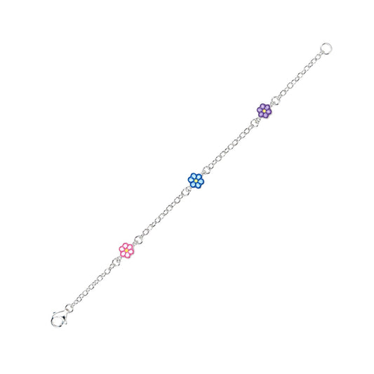 Bracciale catena Joy Gioielli Argento in argento con fiori 18 cm