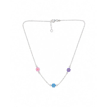 Collana catena Joy Gioielli Argento in argento con fiori MISURA UNICA