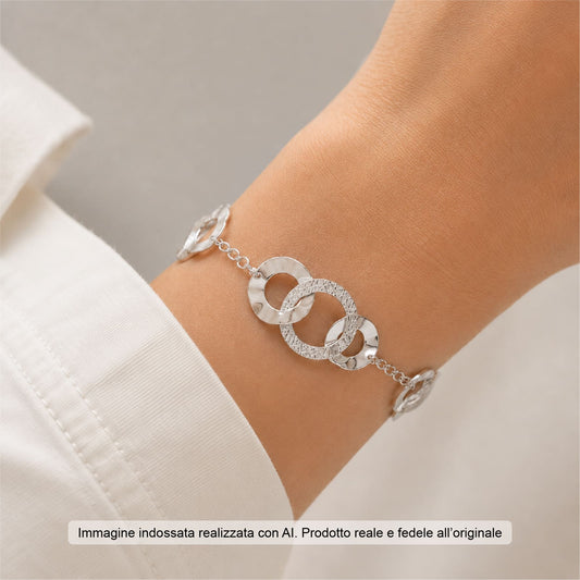 Bracciale catena Joy Gioielli Argento in argento cerchi 19 cm