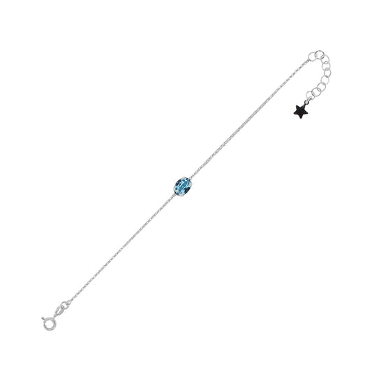 Bracciale Joy Gioielli Argento in argento con pietra azzurra 19 cm