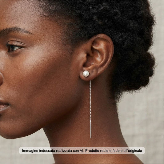 Orecchini saliscendi Joy Gioielli Argento in argento e perla MISURA UNICA